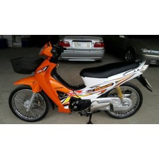 Honda wave 125 สีส้ม ขาว ปี48 ทะเบียนพร้อมชุดโอน